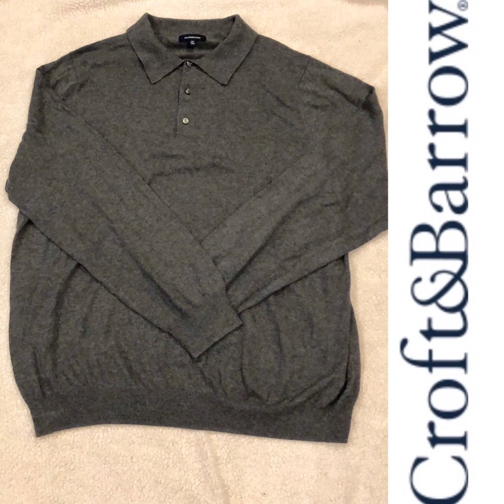 Croft & Barrow gray collared long sleeve shirt XL